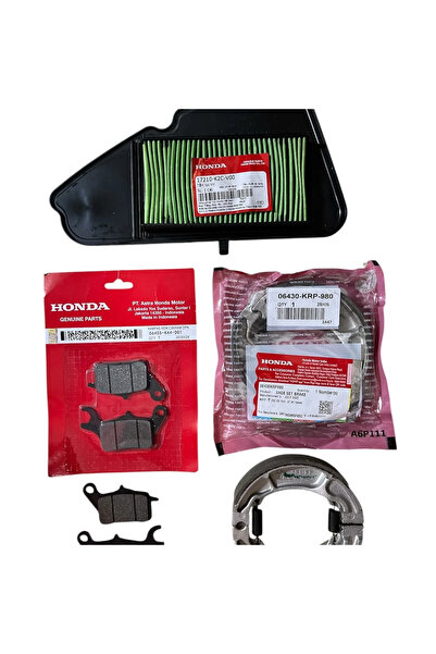 MOTOSOR HONDA DİO ORJİNAL ÖN BALATA + ARKA BALATA + HAVA FİLTRESİ BAKIM SETİ