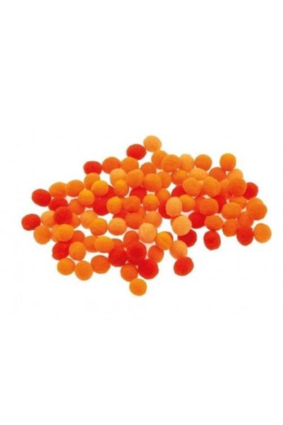OEM Brewis Pompoane decorative 10 mm, 100 bucăți. nuante de portocaliu