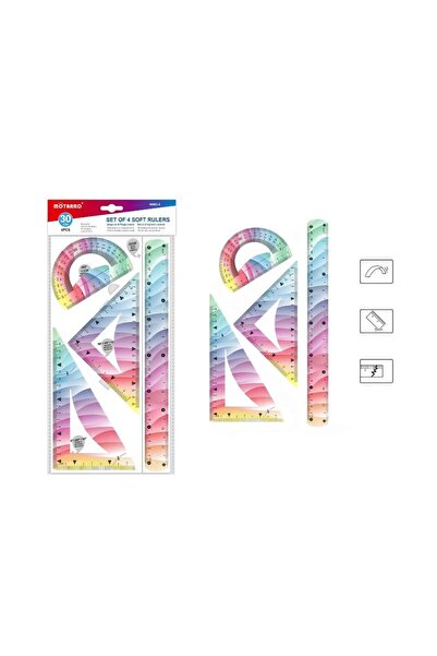 idei Σετ 4 εύκαμπτων, μαλακών και σταθερών μολυβιών με φωτεινή πολύχρωμη διαβ...