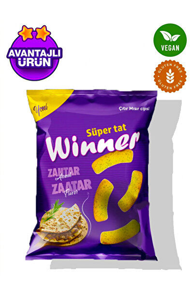 WINNER Vegan & Glutensiz Içerik | Mısır Cipsi Zahter Kekik Aromalı 35Gr