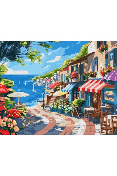 ideyka Set pictura pe numere Nadmorskie miasto multicolor 40x50cm