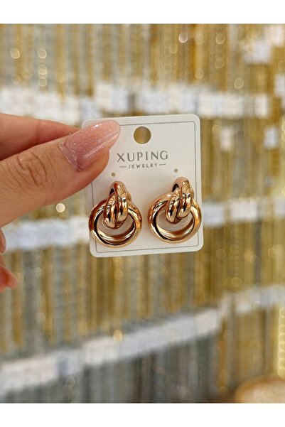 SU PERİSİ TAKI BİJUTERİ Xuping Non-Fade Rose Gold Knot Earrings