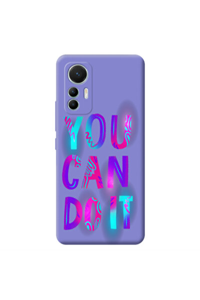 Other Xiaomi Mi 12 Lite You Can Doit Purple Colored Silicone TPU Θήκη