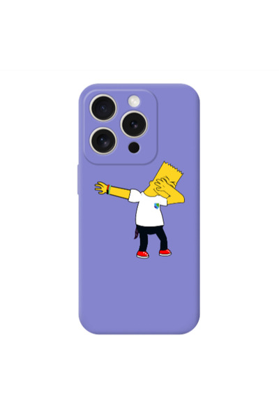 Other Apple iPhone 15 Pro Max Simpsons2 Purple Colored Silicone TPU Θήκη