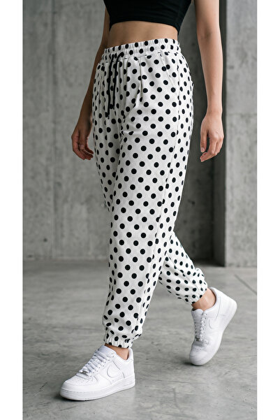 SUPERBLUE Women's Polka Dot Pattern Street Style Printed Wrinkled Sports Bagg...
