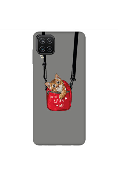 Other Samsung A12 Are you kitten Grey Colored Silicone TPU Θήκη
