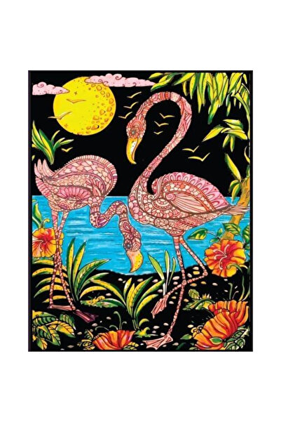 Colorvelvet Carte de colorat velur Flamingi, cu suprafata catifelata, poster ...