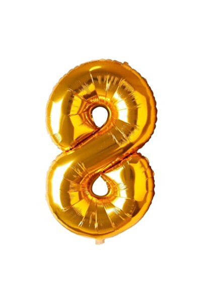 duoguo Balon din folie, Numărul 8, 80 cm, Pentru aer sau heliu, Auriu