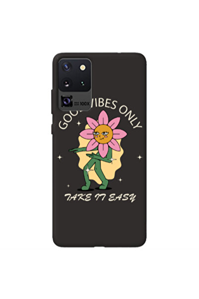 Other Samsung S20 Ultra Good Vibes Only Black Colored Silicone TPU Θήκη
