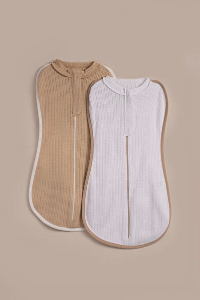 VAUVA 2-Pack 100% Cotton Breathable Baby Swaddle Sleeping Bag with Zipper