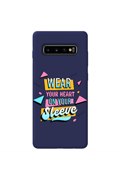 Other Samsung S10 Wear Your Heart Dark blue Colored Silicone TPU Θήκη