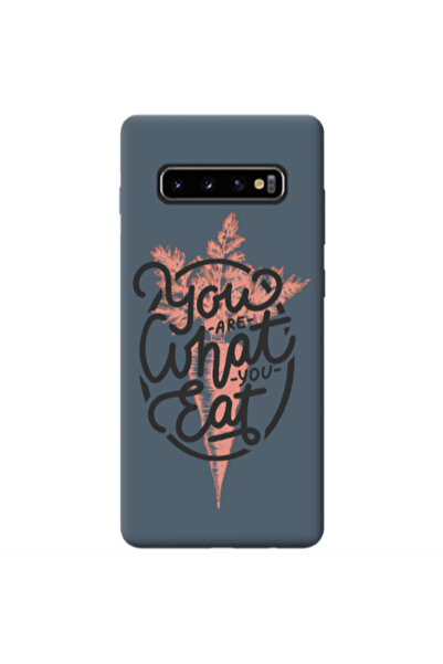 Other Samsung S10 You are What You Eat Dark Grey Colored Silicone TPU Θήκη