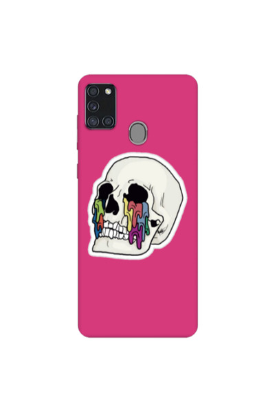 Other Samsung A21S Skull Fuchsia Colored Silicone TPU Θήκη