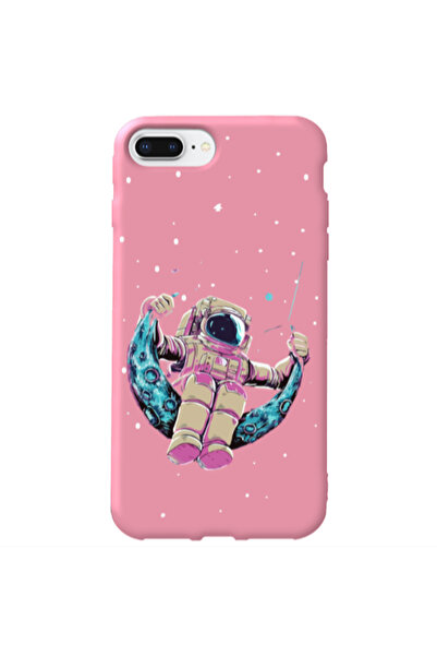 Other Apple iPhone 7 Plus Astronaut swinging on the moon Pink Colored Silicon...