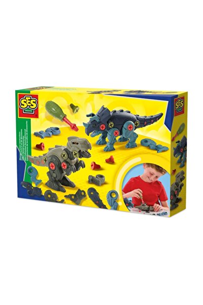 Ses Set de constructie Dinozauri, 142 piese, multicolor