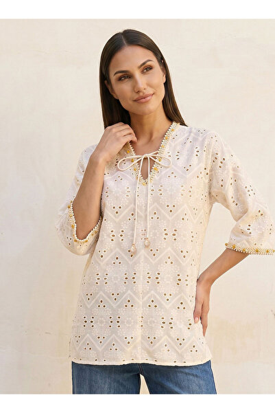 Iconic Splash Relaxed Fit Cotton Top Tassle Tie-Ups