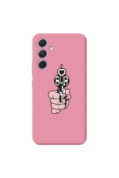 Other Samsung A56 Heart gun Pink Colored Silicone TPU Θήκη