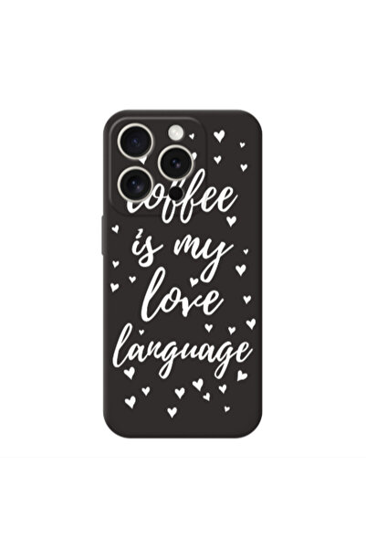 Other Apple iPhone 15 Pro Coffe is my love language Black Colored Silicone TP...