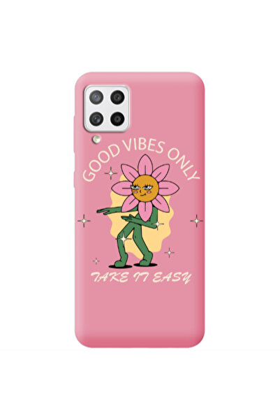 Other Samsung A42 5G Good Vibes Only Pink Colored Silicone TPU Θήκη