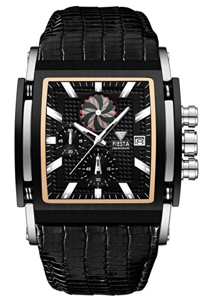 Fiesta F25011M Leather Strap Men's Wristwatch