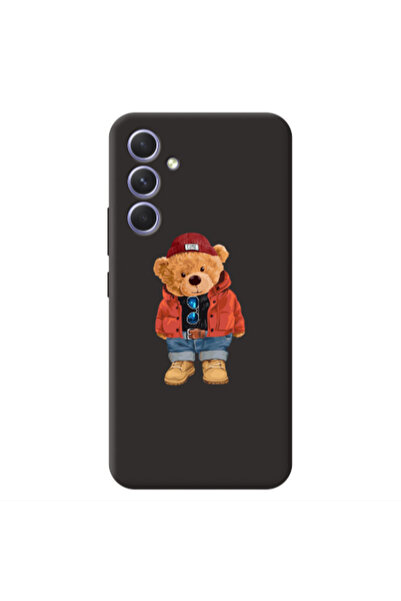 Other Samsung A56 Bear in a hat Black Colored Silicone TPU Θήκη