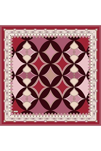 Levidor Red Edges Twill Silk Scarf with Lvd Print
