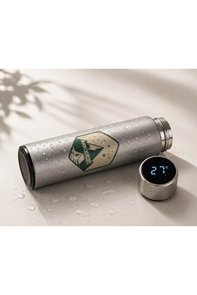 veracraft Dijital Isı Göstergeli Çelik Termos 450 ml Vakumlu Paslanmaz Çelik ...