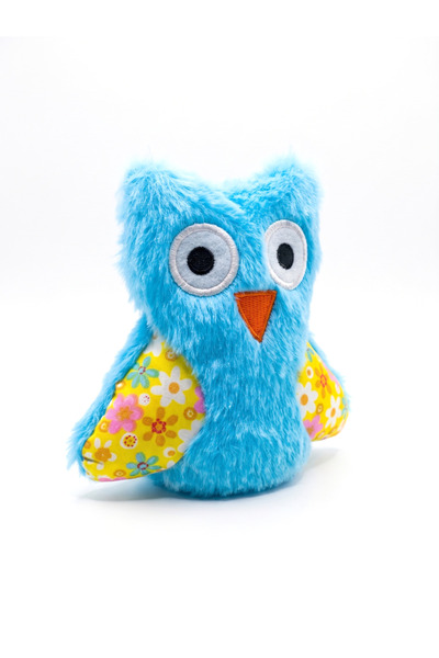Tasma Market Cute Owl Plush Cat Toy - Soft Textured Biting and Catching Toy 12X12 cm