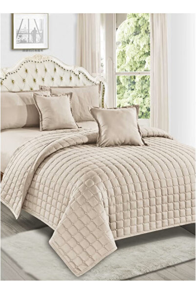 Moon Elegant Plaid Quilted Plain Bedspread - 4 Pieces - 170X220Cm Duvet - 120...