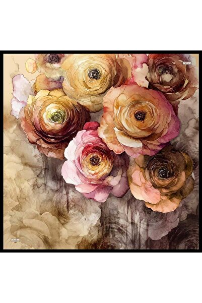 Levidor Black Rose Pattern Sura Silk Scarf