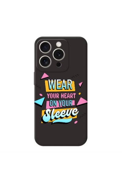 Other Apple iPhone 15 Pro Max Wear Your Heart Black Colored Silicone TPU Θήκη