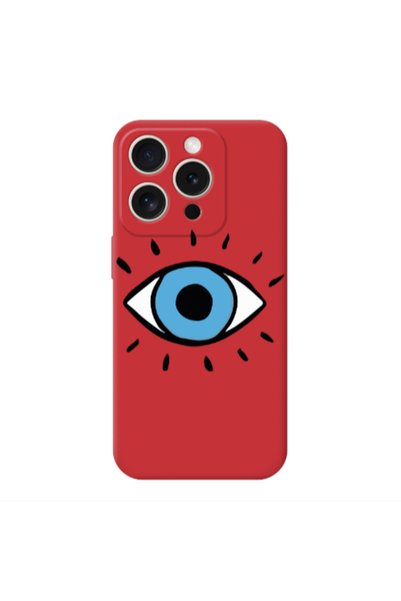 Other Apple iPhone 15 Pro Shining Eye Red Colored Silicone TPU Θήκη