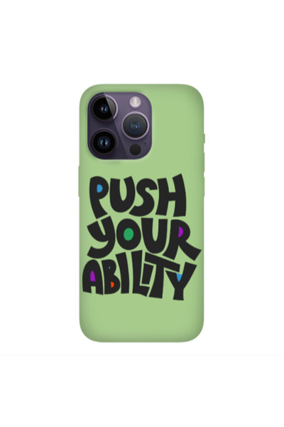 Other Apple iPhone 14 Pro Max Push Your Ability Light Green Colored Silicone ...