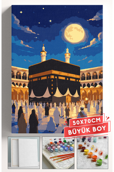 Akihabara Sayılarla Boyama Hobi Seti Çerçeveli Numaralı Tuval Fırça Boya Dahi...