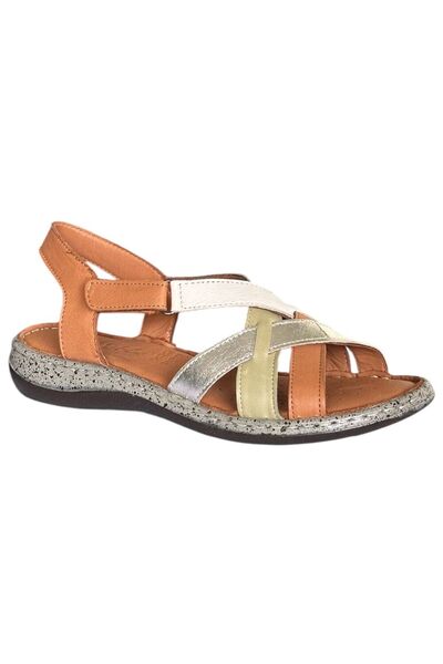 CEX 25Y Nbl10 Tan/Green Women's Genuine Leather Casual Sandals