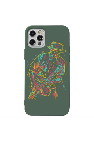 Other Apple iPhone 12 Pro Max Jazz Dark Green Colored Silicone TPU Θήκη