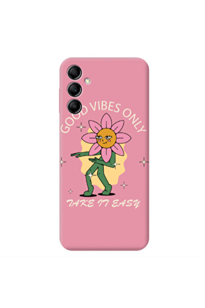 Other Samsung A24 Good Vibes Only Pink Colored Silicone TPU Θήκη