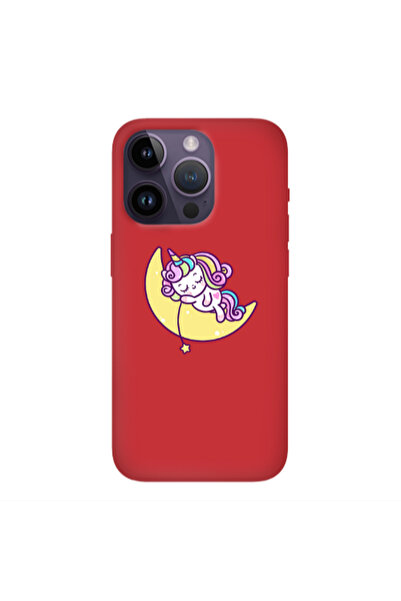 Other Apple iPhone 14 Pro Max Sleeping horse Red Colored Silicone TPU Θήκη