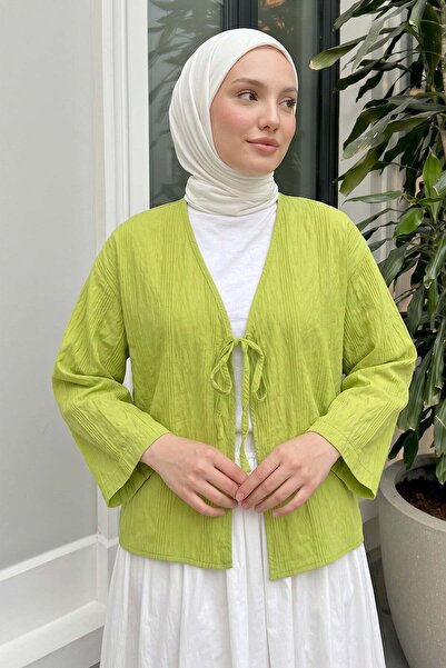 zenne كيمونو برباط مزخرف 2361 - أخضر نيون