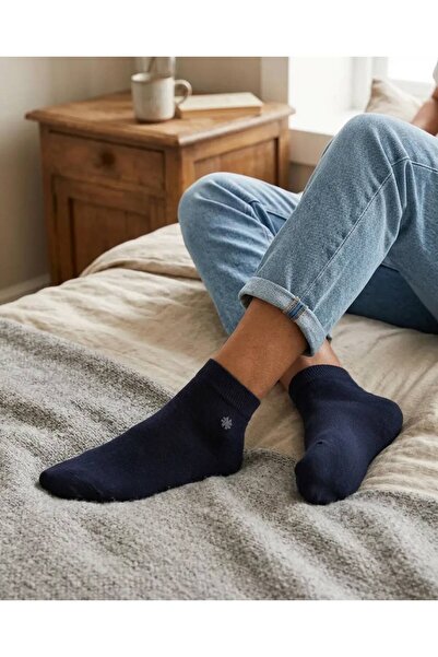 ESER Men's Medium Bamboo Seamless Navy Blue 6-Piece Socks – Soft Textured, Br...