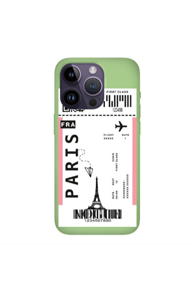 Other Apple iPhone 14 Pro Max Paris FRA Light Green Colored Silicone TPU Θήκη