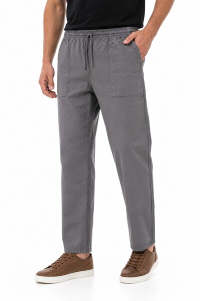BAGLAN Men's Raw Fabric Elastic 100% Natural Cotton Trousers Bgl-St05616