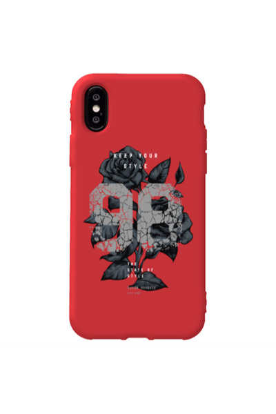 Other Apple iPhone Xs Max Flower 98 Red Colored Silicone TPU Θήκη