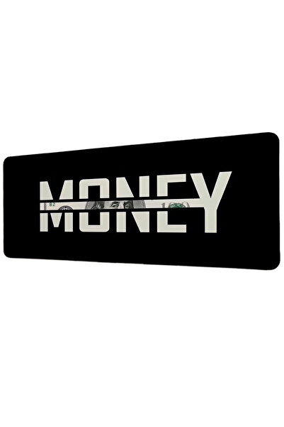 gxe.art Money Black Design Minimalist 40x90 Cm Mousepad pentru jocuri Bază an...