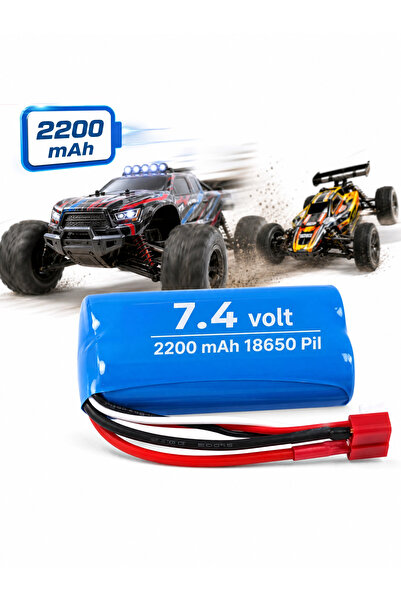 MAMSHOP 7.4v 2200 Mah 18650 Li-ion T-plug Soketli Oyuncak Araç RC Araba Pili