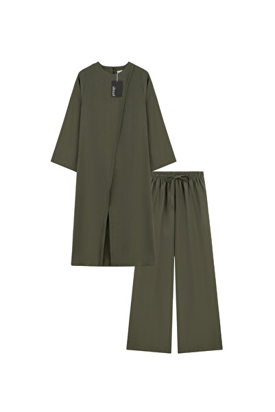 praye Slit Long Suit Khaki