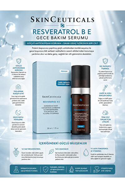 SkinCeuticals Resveratrol B E Serum 30 ml - Skin Strengthening, Renewing and ...