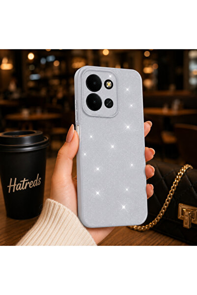 Hatreds Redmi 15C Uyumlu Simli Silikon Kılıf Kamera Korumalı Işıltılı Darbeye...