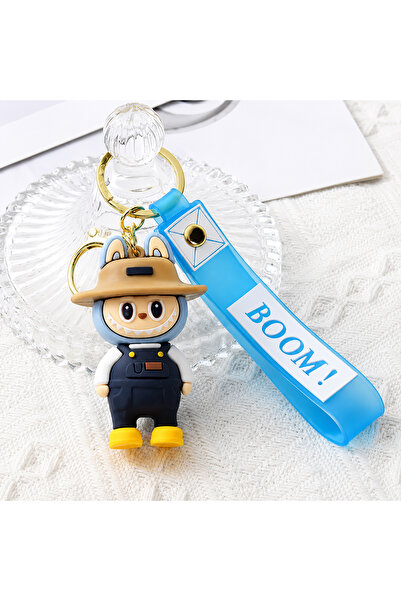 Generic BOOM Cute PVC Character Keychain with Silicone Strap, Durable Key Rin...