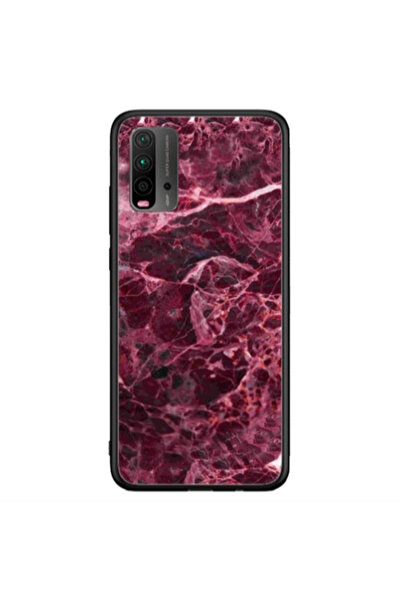 Other Xiaomi Redmi 9T Marble Cherry Black Glossy Θήκη